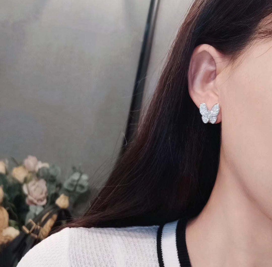 [CA]BUTTERFLY ALL DIAMOND EARRINGS