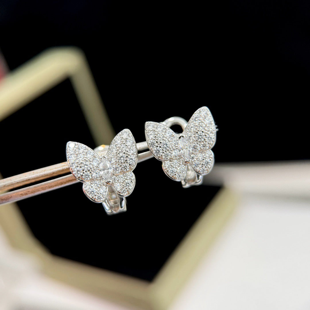 [CA]BUTTERFLY ALL DIAMOND EARRINGS