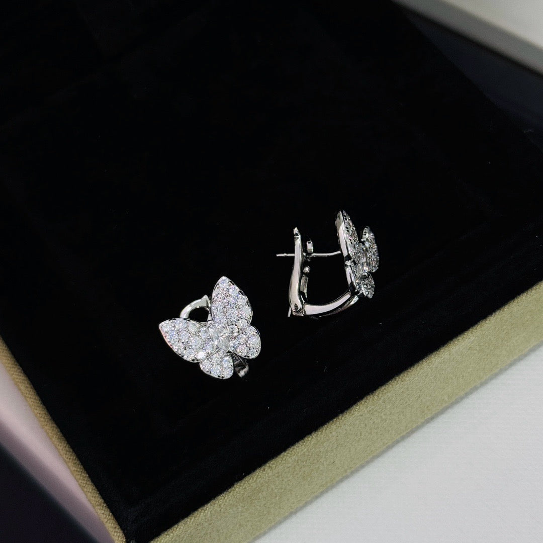 [CA]BUTTERFLY ALL DIAMOND EARRINGS