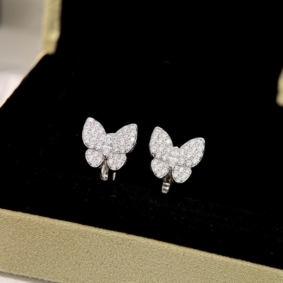 [CA]BUTTERFLY ALL DIAMOND EARRINGS