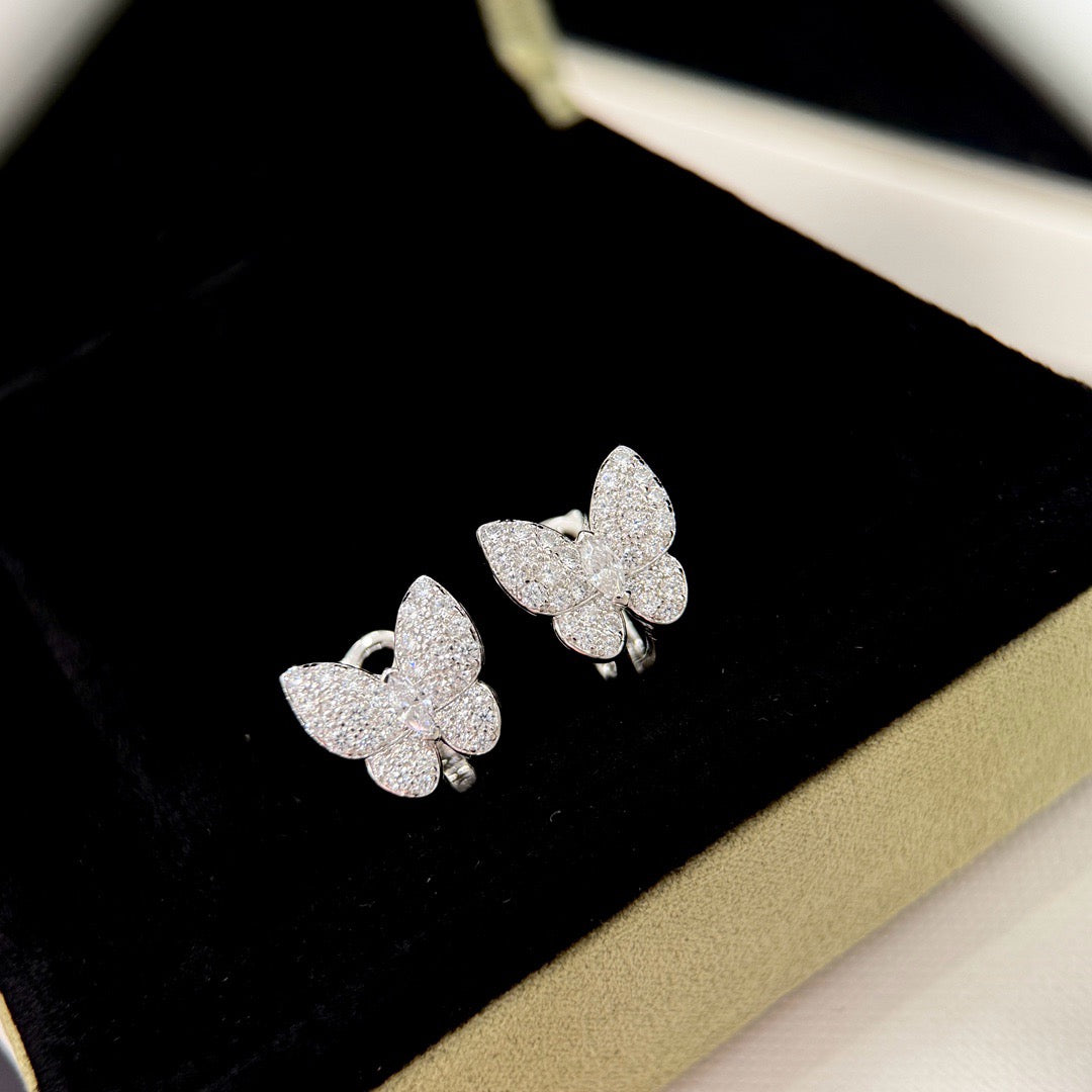 [CA]BUTTERFLY ALL DIAMOND EARRINGS