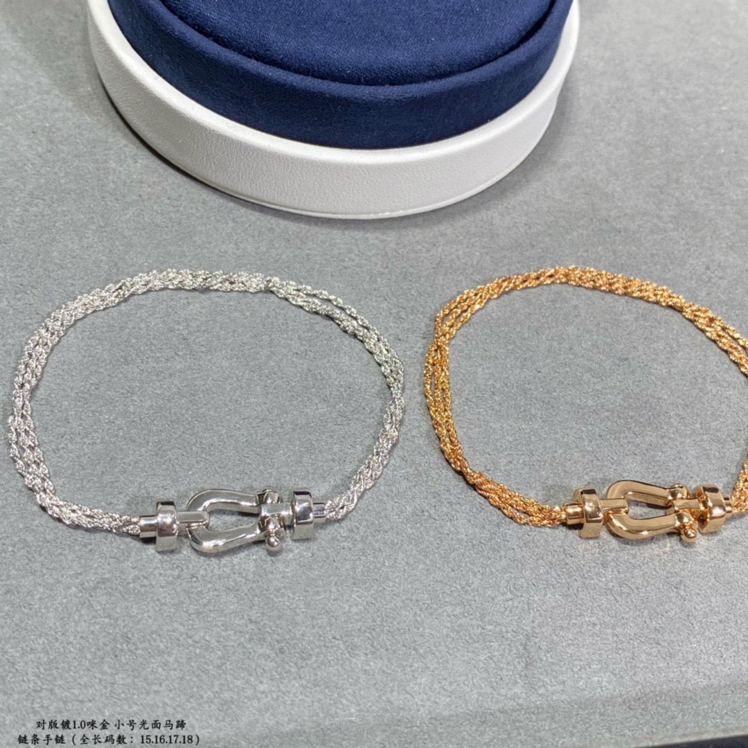 [CA]FORCE SMALL HORSESHOE  DIAMOND CHAIN ROPE BRACELET