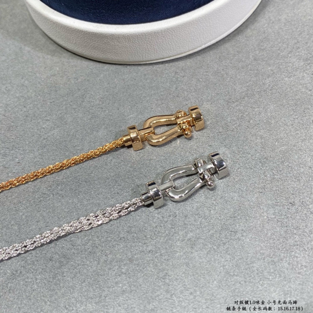 [CA]FORCE SMALL HORSESHOE  DIAMOND CHAIN ROPE BRACELET