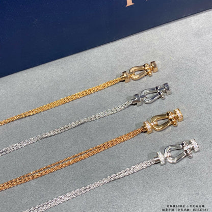 [CA]FORCE SMALL HORSESHOE  DIAMOND CHAIN ROPE BRACELET