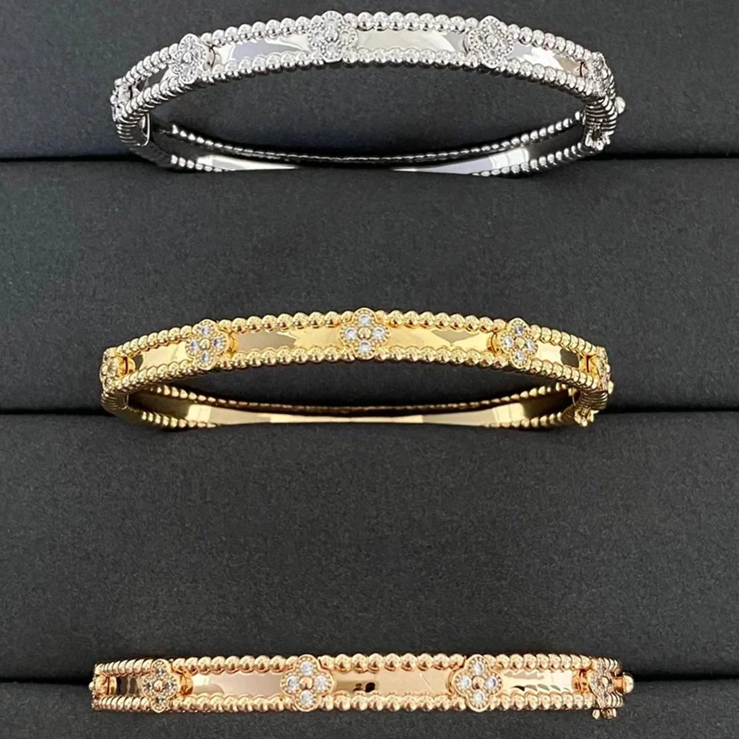 [CA]CLOVER BRACELET 4MM DIAMONDS