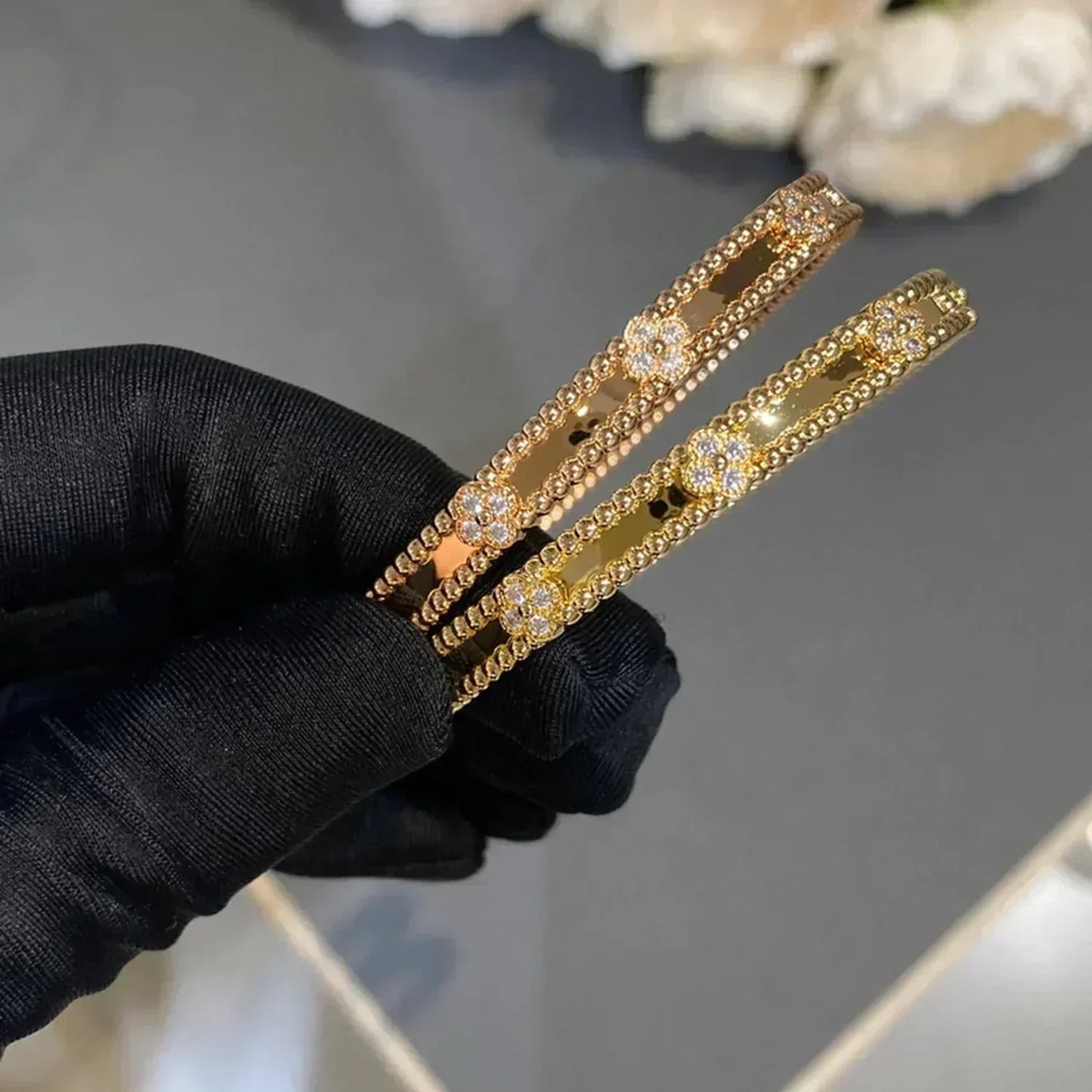 [CA]CLOVER BRACELET 4MM DIAMONDS