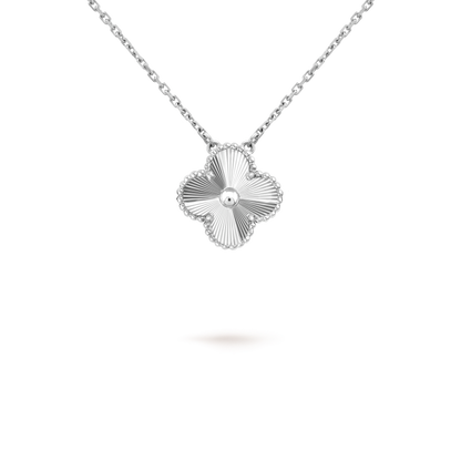 [CA]CLOVER 15MM LASER NECKLACE SILVER