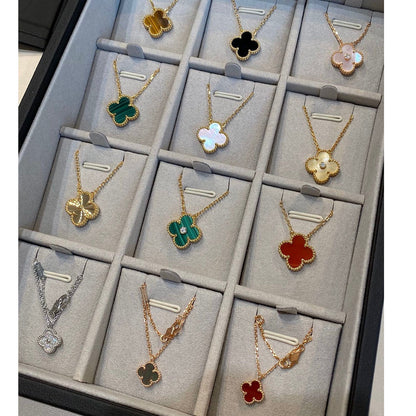 [CA]CLOVER 15MM DIAMOND SINGLE FLOWER NECKLACE