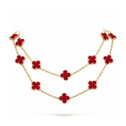 [CA]CLOVER 20 MOTIFS CARNELIAN NECKLACE