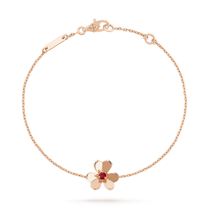 [CA]FRIVOLE GOLD FLOWER PINK MALACHITE BRACELET