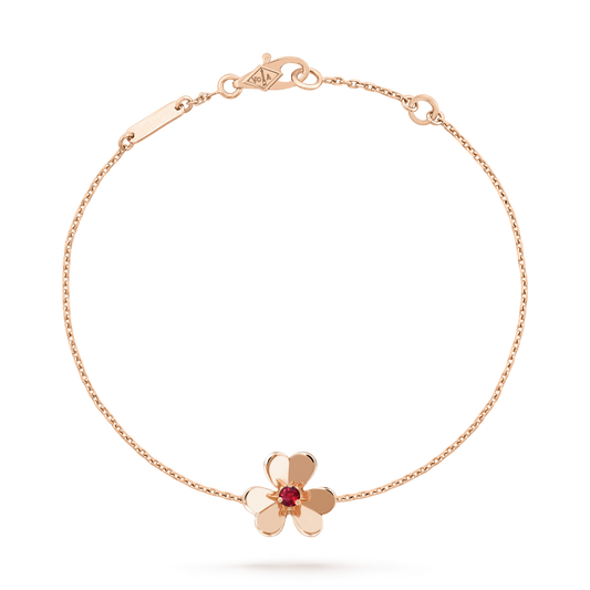 [CA]FRIVOLE GOLD FLOWER PINK MALACHITE BRACELET