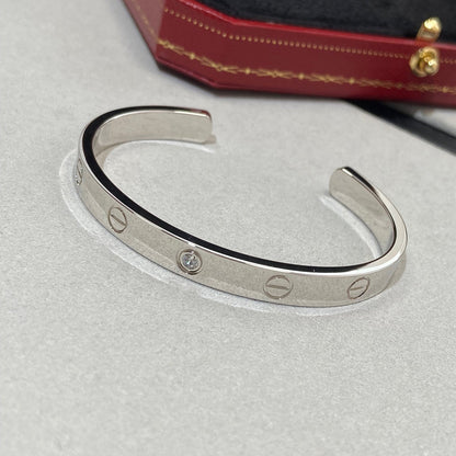 [CA]LOVE BRACELET 6.1MM 1 DIAMOND OPEN CUFF