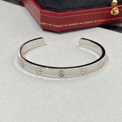 [CA]LOVE BRACELET 6.1MM 1 DIAMOND OPEN CUFF