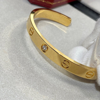 [CA]LOVE BRACELET 6.1MM 1 DIAMOND OPEN CUFF