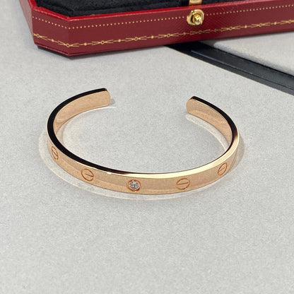 [CA]LOVE BRACELET 6.1MM 1 DIAMOND OPEN CUFF