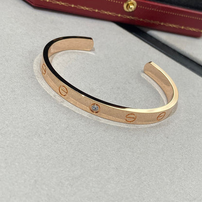 [CA]LOVE BRACELET 6.1MM 1 DIAMOND OPEN CUFF