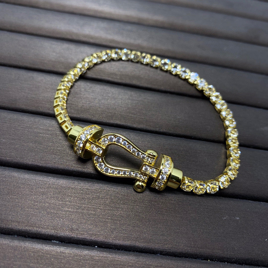 [CA]FORCE  LARGE HORSESHOE FULL DIAMOND TENNIS BRACELET