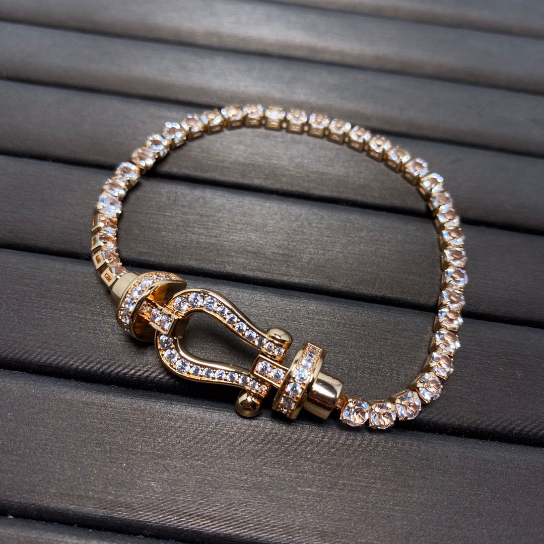 [CA]FORCE  LARGE HORSESHOE FULL DIAMOND TENNIS BRACELET