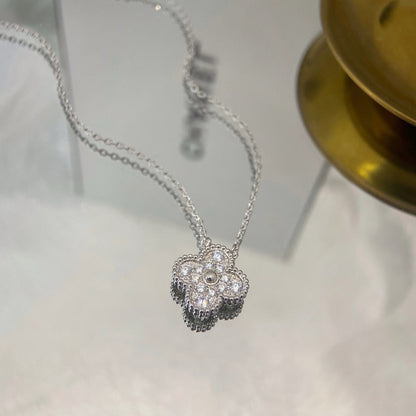 [CA]CLOVER 15MM DIAMOND SINGLE FLOWER NECKLACE