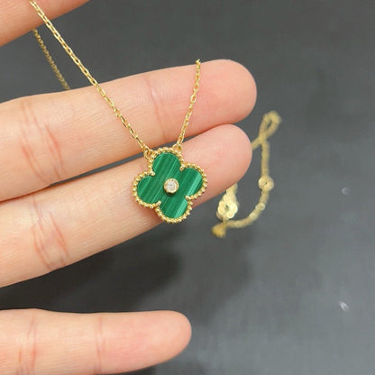 [CA]CLOVER 15MM DIAMOND TURQUOISE NECKLACE