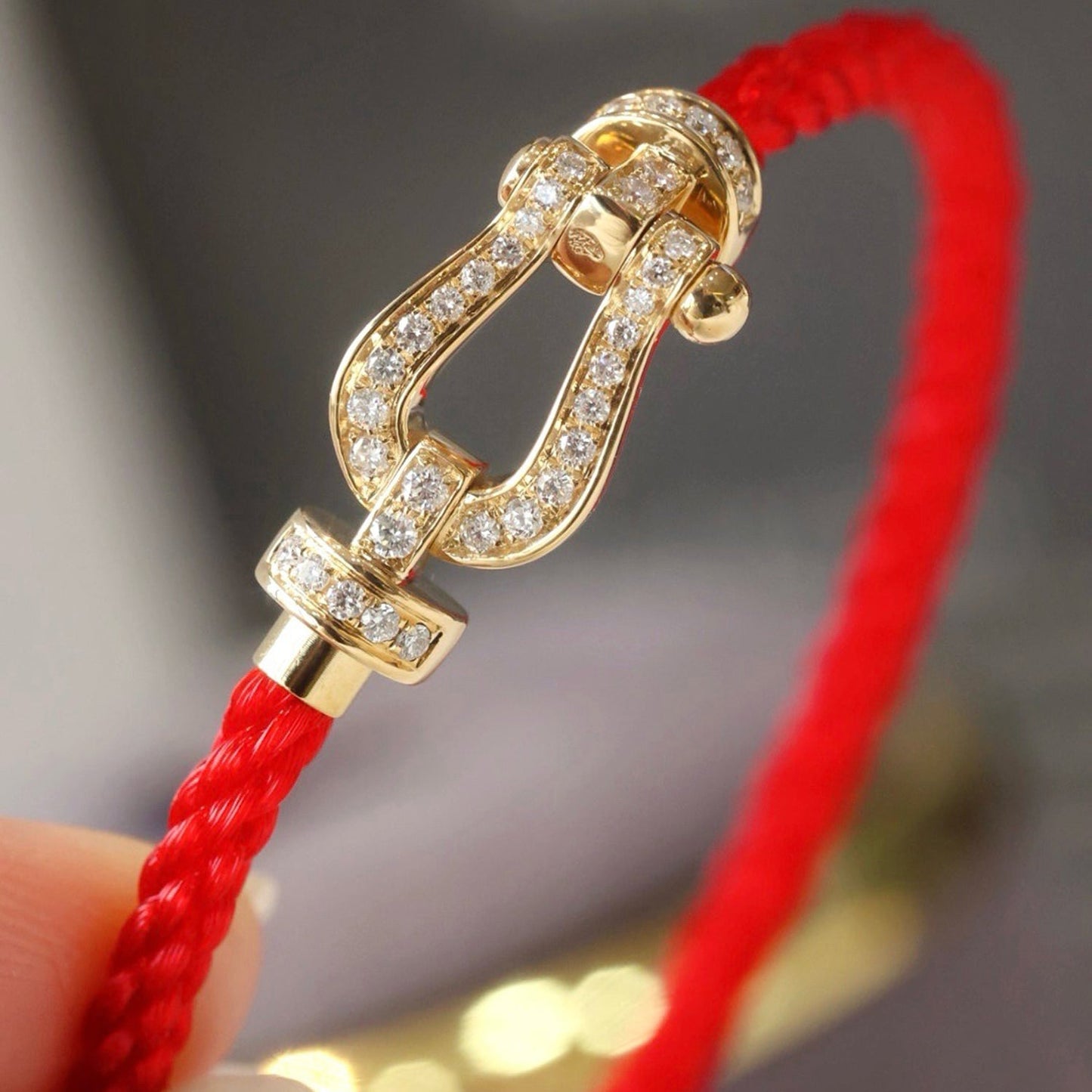 [CA]FORCE LARGE HORSESHOE FULL DIAMOND BRACELET GOLD