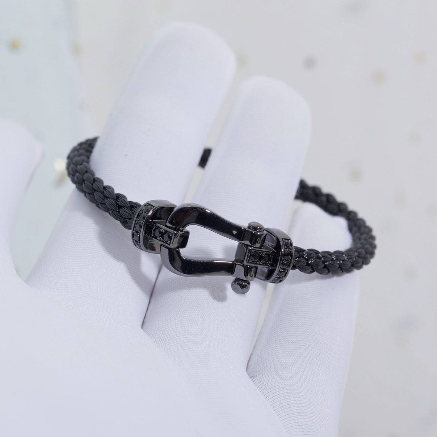 [CA]FORCE LARGE SERIES HORSESHOE BLACK SAMURAI BRACELET