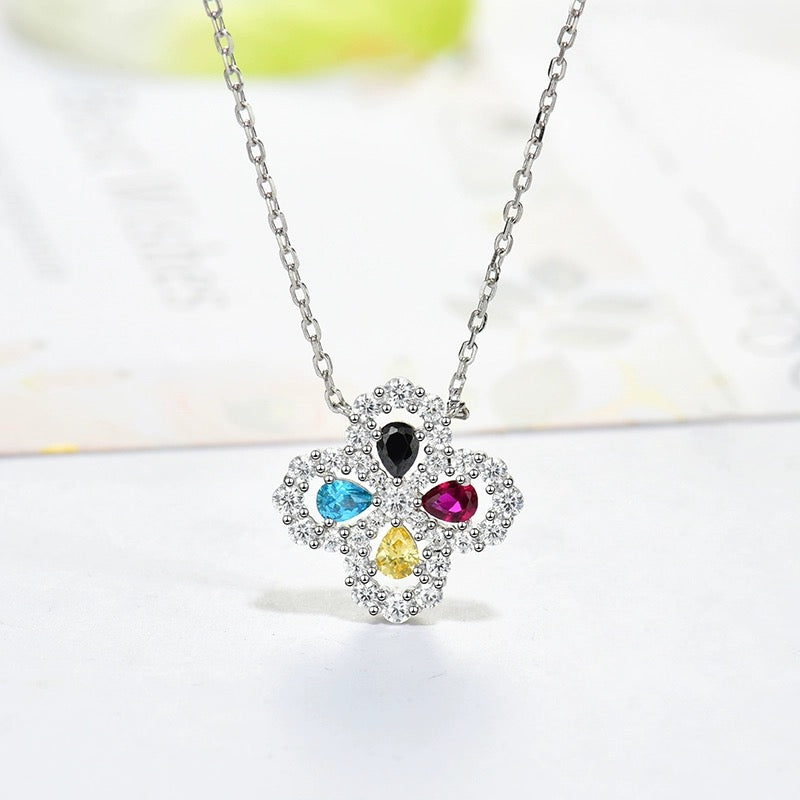 [CA]LOOP NECKLACE FULL MOTIF DIAMOND 16MM MULTIPLE COLORS