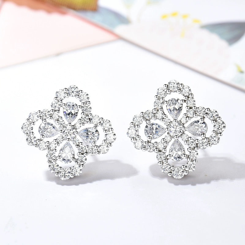 [CA]LOOP EARRINGS FULL MOTIF DIAMOND 16MM