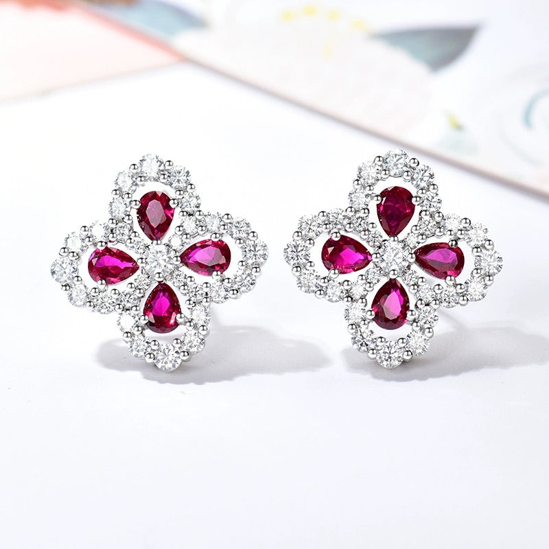 [CA]LOOP EARRINGS FULL MOTIF DIAMOND 16MM