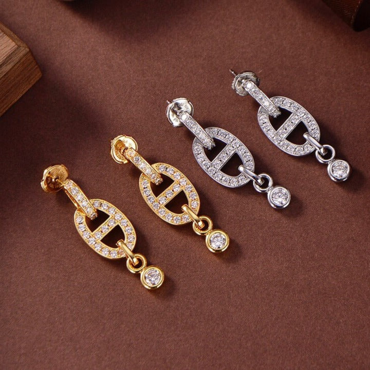 [CA]HM CHAINE DIAMOND EARRINGS