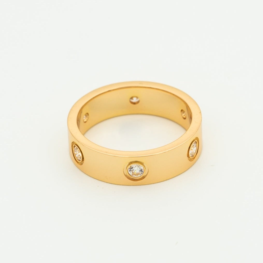 [CA]LOVE RING 5.5MM 6 DIAMONDS PINK GOLD