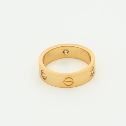 [CA]LOVE RING 5.5MM 3 DIAMONDS PINK GOLD