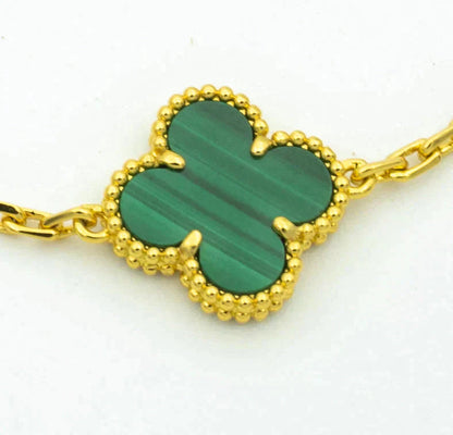 [CA]CLOVER  5 MOTIF MALACHITE DIAMOND BRACELET