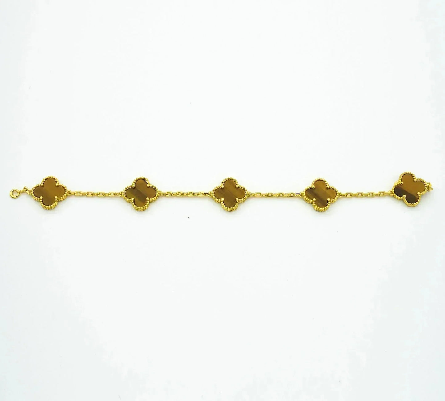 [CA]CLOVER  5 MOTIFS TIGER EYE BRACELET