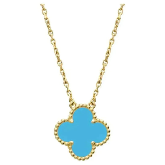 [CA]CLOVER 15MM VINTAGE TURQUOISE NECKLACE