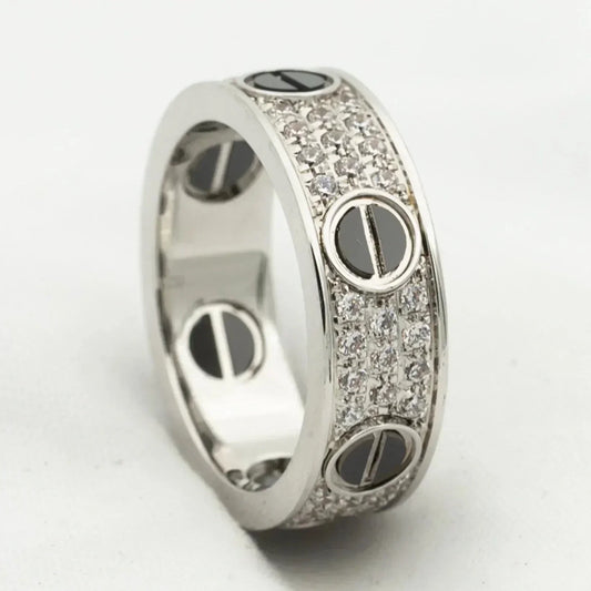 [CA]LOVE RING 5.5MM DIAMONDS PAVED CERAMIC