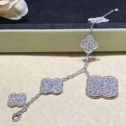 [CA]CLOVER 6 MOTIFS SILVER DIAMOND BRACELET