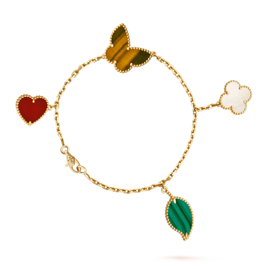 [CA]LUCKY SPRING 5 MOTIF GOLD BRACELET