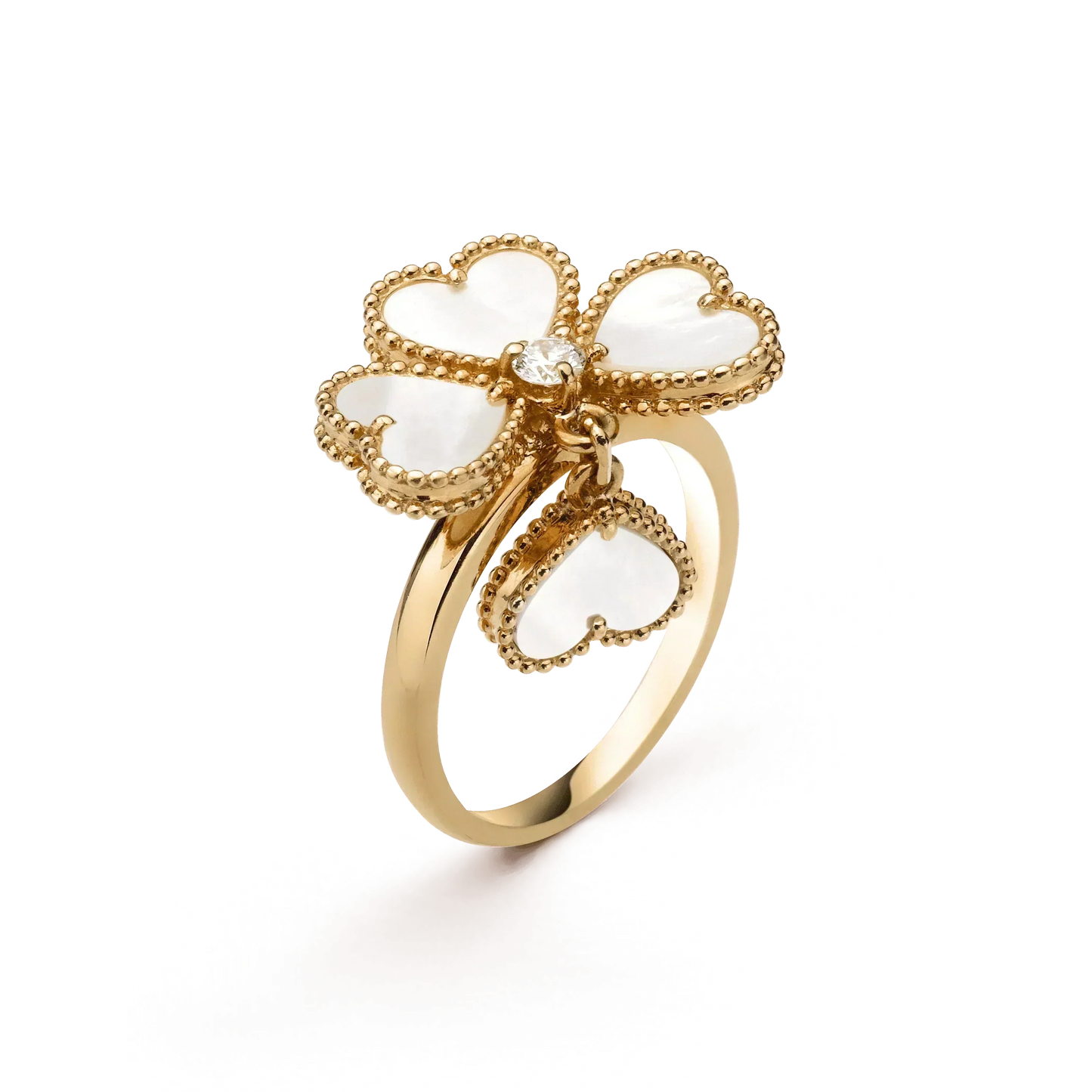 [CA]SWEET CLOVER WHITE MOP RING