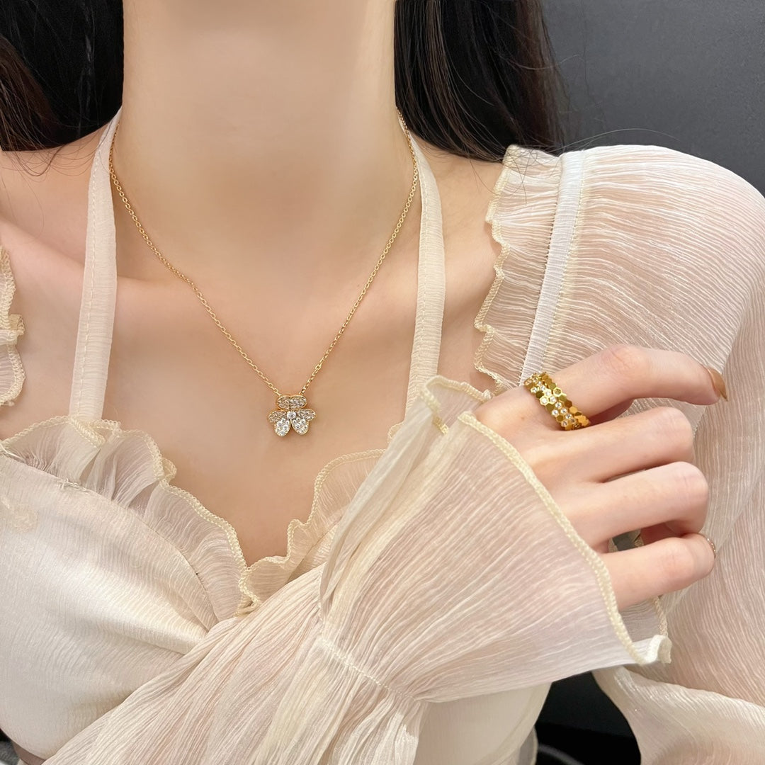 [CA]FLOWER DIAMOND NECKLACE