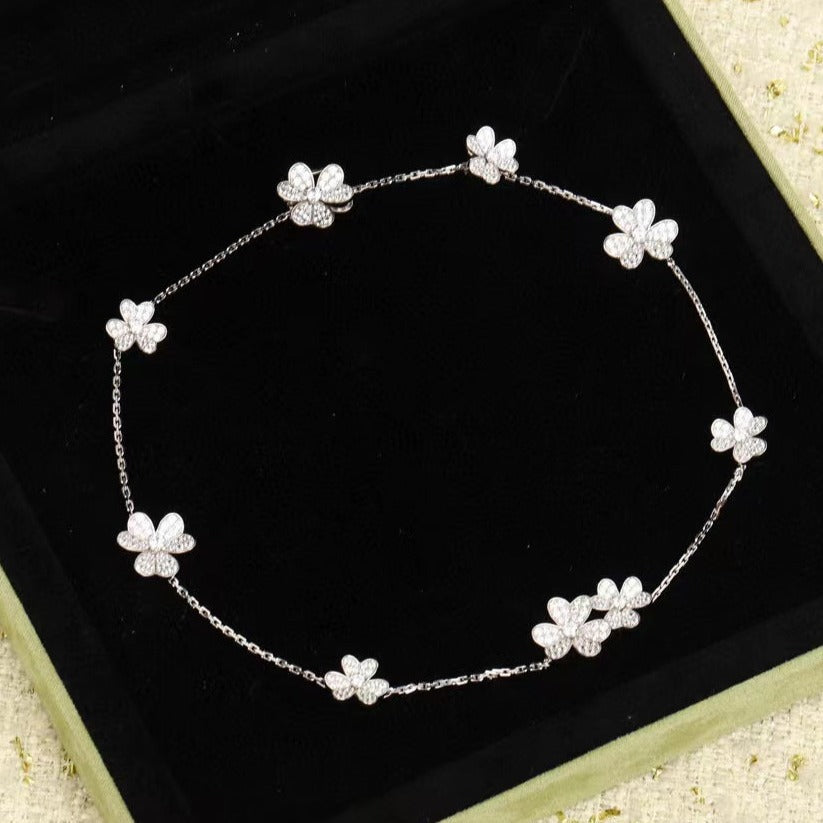 [CA]FRIVOLE SILVER 9 FLOWERS NECKLACE