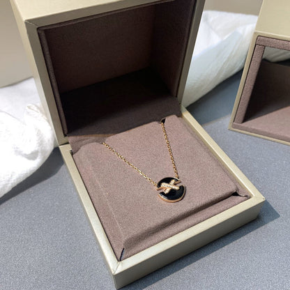 [CA]JEUX DE PINK GOLD DIAMOND NECKLACE