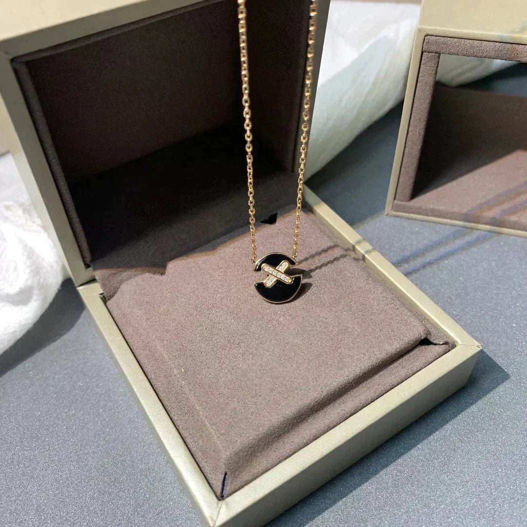 [CA]JEUX DE ROSE GOLD DIAMOND NECKLACE