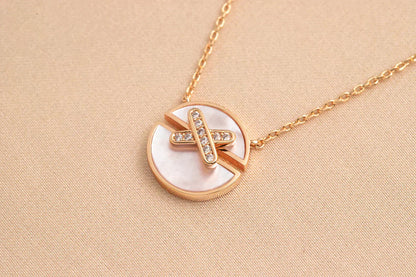 [CA]JEUX DE ROSE GOLD DIAMOND NECKLACE