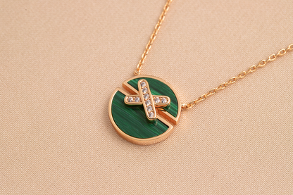 [CA]JEUX DE PINK GOLD DIAMOND NECKLACE