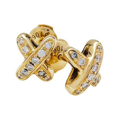 [CA]JEUX DE GOLD DIAMOND EARRINGS