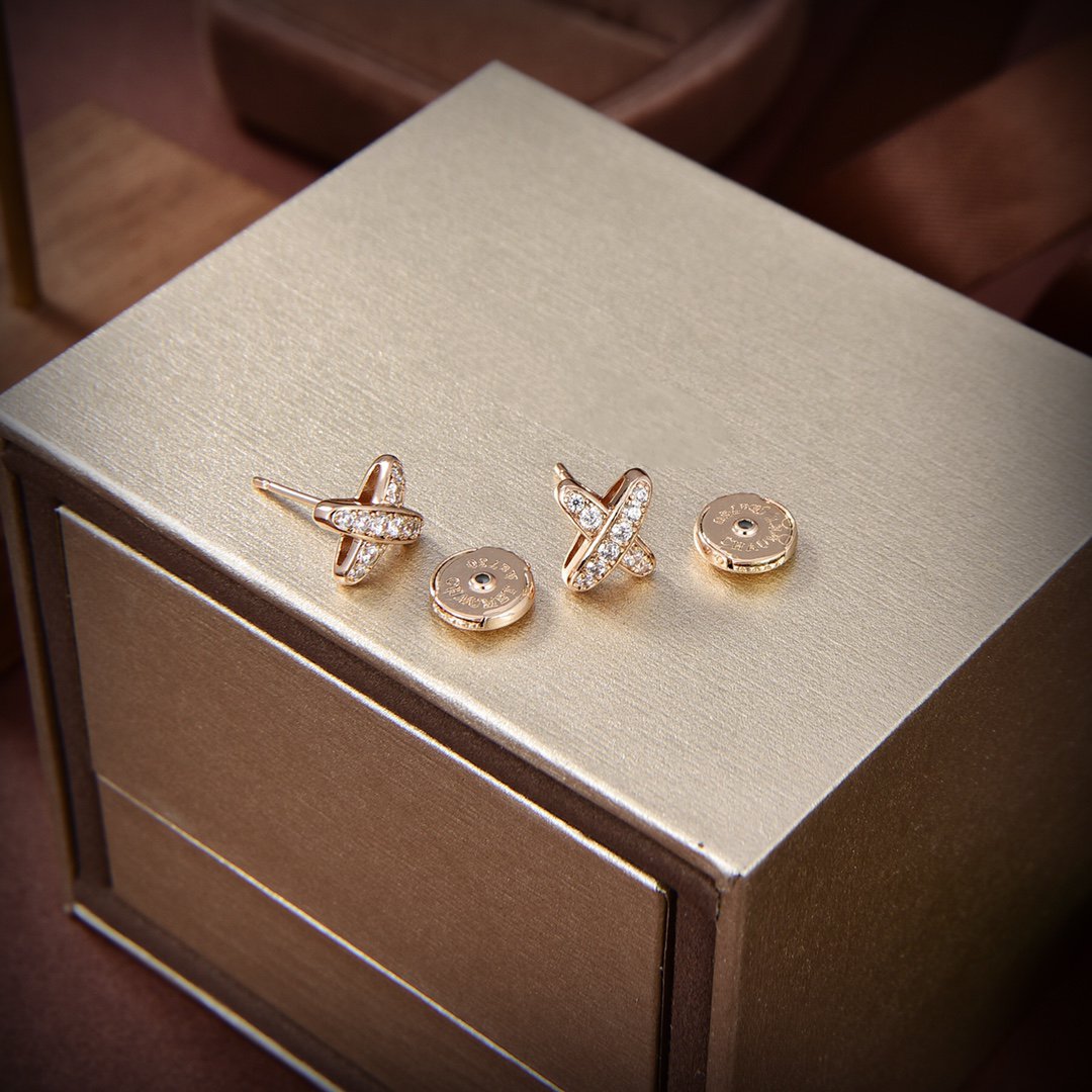 [CA]JEUX DE GOLD DIAMOND EARRINGS