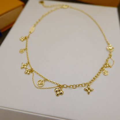 [CA]BLOOMING SUPPLE NECKLACE BRASS