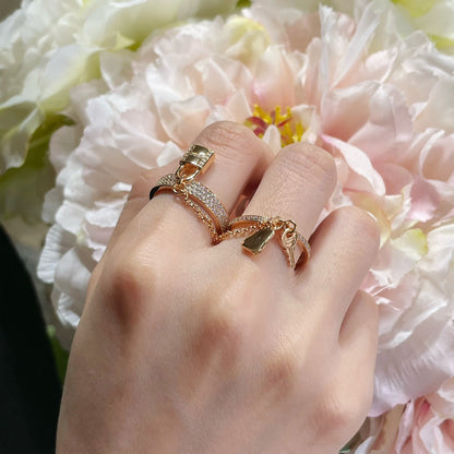 [CA]HM KELLY CLOCHETTE DOUBLE RING IN  WITH DIAMONDS