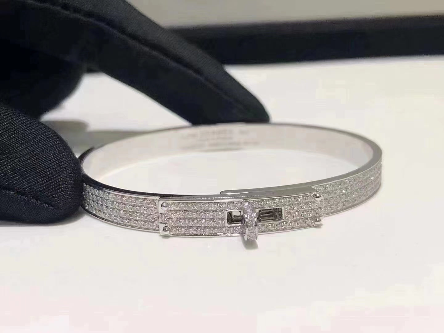 [CA]HM KELLY BRACELET IN SILVER AND FULL PAVE DIAMOND